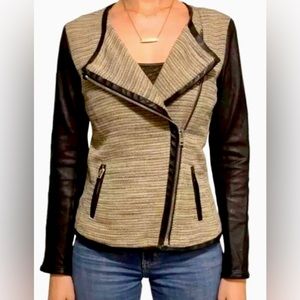 IRO Devon Cotton/linen/leather jacket, size 0